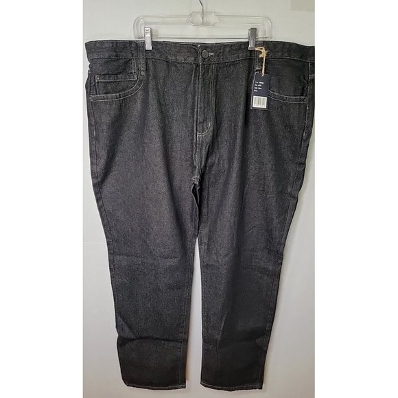 GODBODY Street Classics Black Relaxed Straight Fit Denim Jeans-Size W50 L33 NWT - Picture 1 of 10